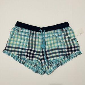 NWT BP Plaid Flannel Ruffled Hem Lounge Shorts